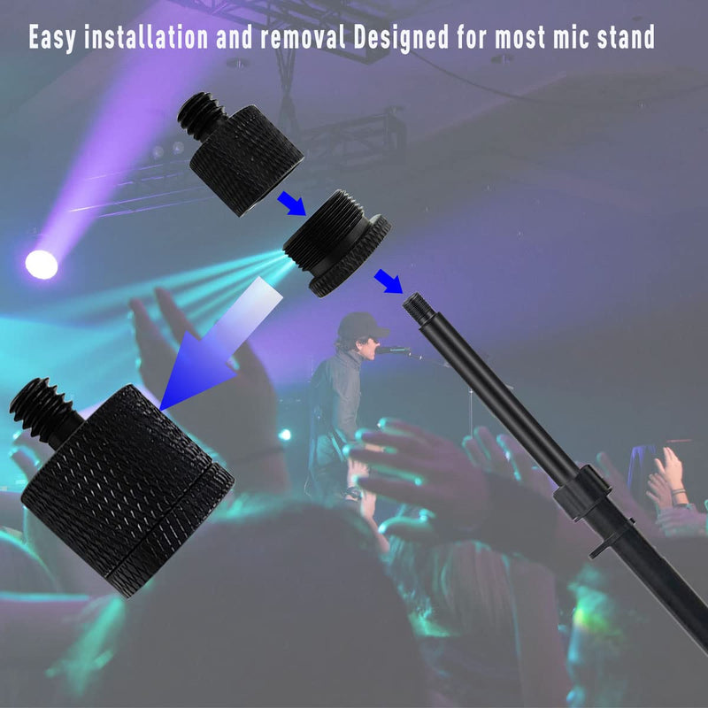 4 Pieces Mic Screw Adapter, 5/8 Female to 3/8 Male and 3/8 Female to 5/8 Male, 5/8 Female to 1/4 Male and 1/4 Female to 5/8 Male, Mic Thread Adapter, Microphone Adapter