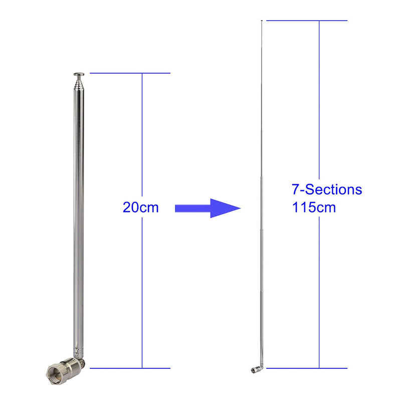 Bingfu 75 Ohm FM Antenna for Pioneer Onkyo Yamaha Marantz Indoor HD Radio FM Radio Bluetooth Home Stereo Receiver AV Audio Vedio Home Theater Receiver Power 20cm-115cm Telescopic Antenna Kit