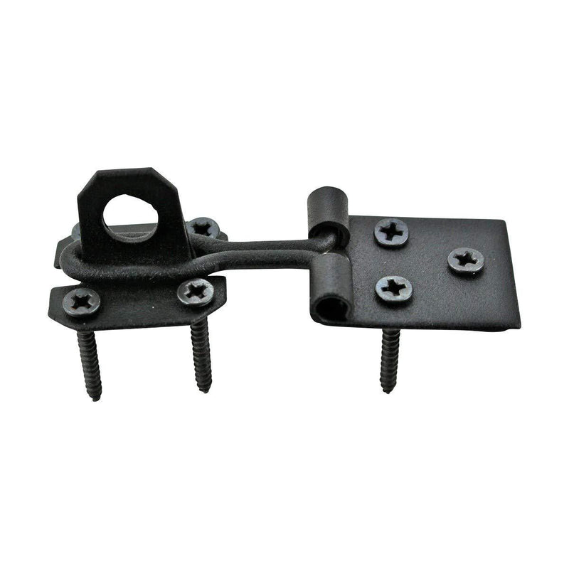 Black Wrought Iron Wire Hasp Lock 3" X 1" Rust Resistant Antique Wire Style Hasp Latches Safety Padlock Clasps for Cabinets, Chests Or Doors with Screws | Renovators Supply Manufacturing