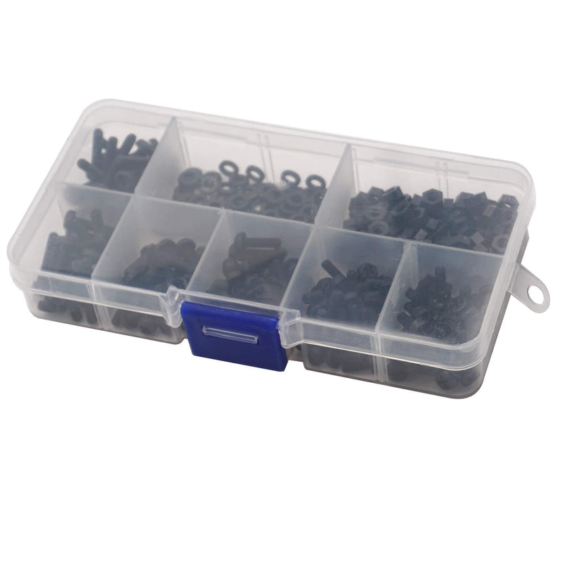350Pcs ShareGoo M3 Nylon Screws Bolts and Nuts M3 Hex Screws M3 Washers Spacer Standoff Hardware Assorted Kit for RC FPV Drone Audunio PCB Board