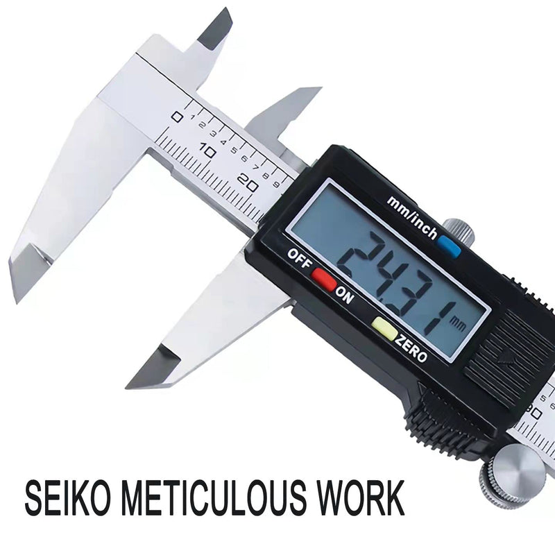 Simhevn Electronic Digital Caliper,inch and mm Conversion,LCD Screen displays 0-6"Caliper Measuring Tool,Automatic Shutdown,Suitable for DIY/Jewelry Measurement (NEW150mm Black Stainless Steel) NEW 150mm Black Stainless steel