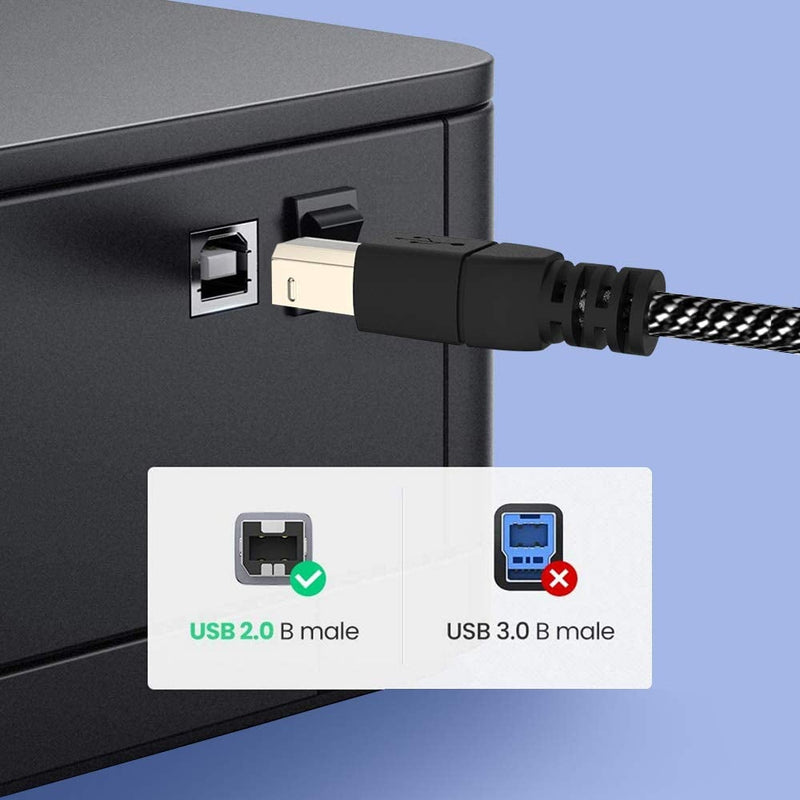 MOSWAG 6.6FT/2M USB2.0 Printer Cable Midi Cable Printer Cord USB C to MIDI Cable A Male to B Male Cord USB C Scanner Black