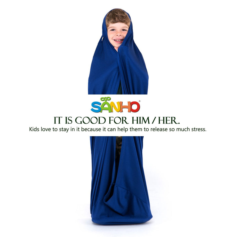 SANHO Dynamic Movement Sensory Sock, Body Sock, Toys for Autistic and Sensory Processing Disorders, Updated Version, Good for Height:35"- 59" Deep Blue