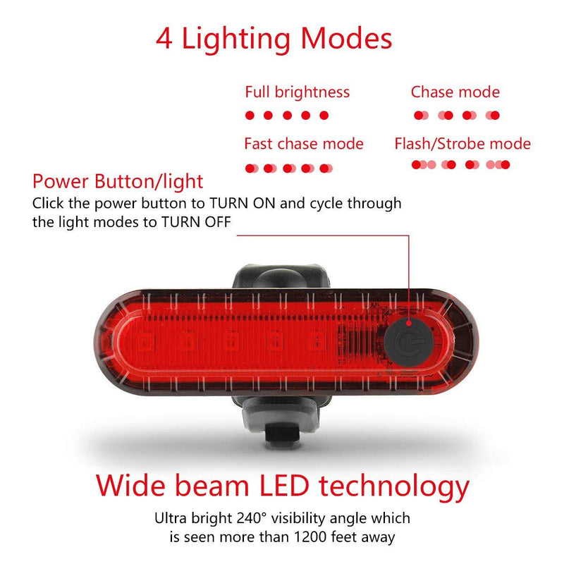 Volcano Eye Rear Bike Tail Light 2 Pack, Ultra Bright USB Rechargeable Bicycle Taillights, Red High Intensity Led Accessories Fits On Any Bike or Helmet. Easy to Install for Cycling Safety Flashlight