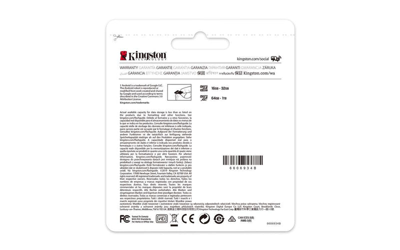 Kingston 64GB microSDXC Canvas Select Plus 100MB/s Read A1 Class 10 UHS-I Memory Card + Adapter (SDCS2/64GB) microSD Card Fast (Up to 100 MB/s) Single