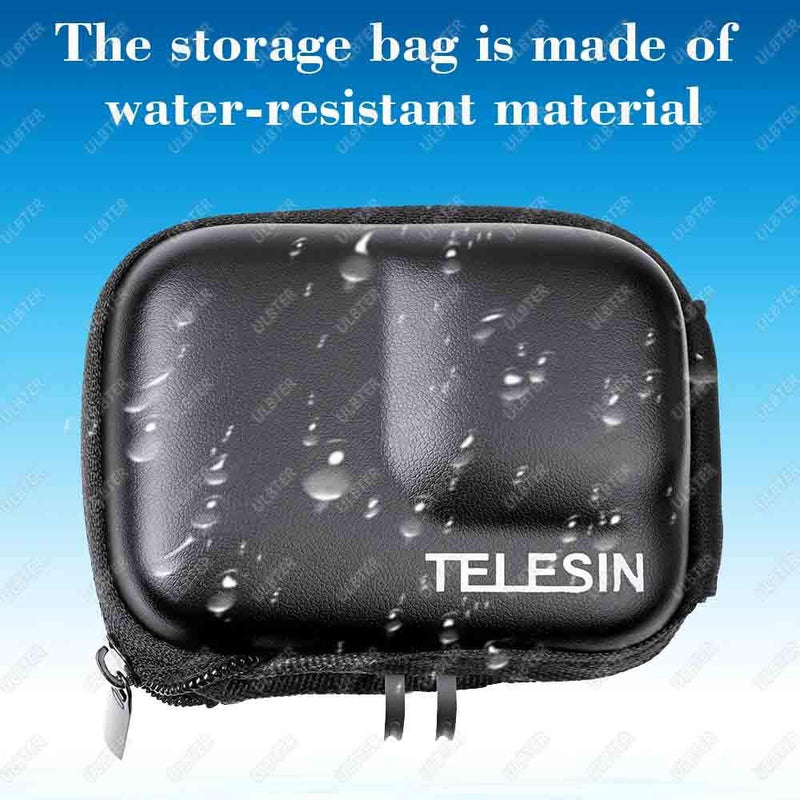 Mini Storage Bag Case for GoPro Hero9 Hero8 Black Camera + GoPro Hero 9 8 Rubber Lens Cap Cover, ULBTER Carrying Portable Boxes Accessory for Go pro Hero9 Hero8 [2+1 Pack] Black Bag+Cover
