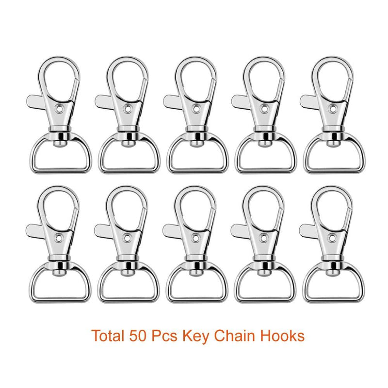 Paxcoo 100 Pcs Key Chain Hooks with Key Rings (Large Size)