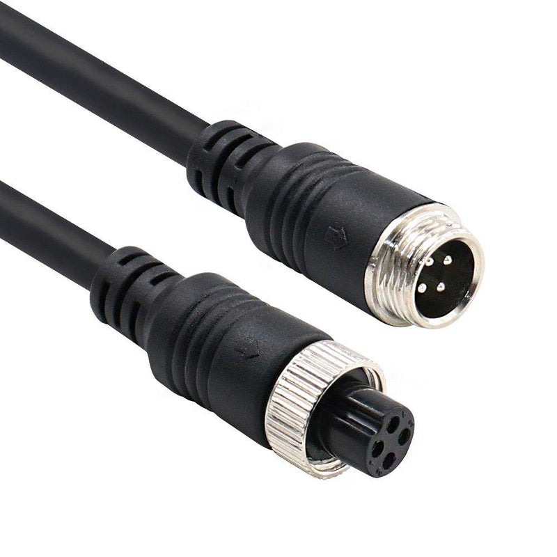 Yeung Qee 4 pin Car Video Extension Cable Aviation Male to femaler Plug Video and Power Cord Shield AV Cable Waterproof Vehicle Video Monitor reversing Airline Aviation Plug Cable (25ft/8m) 25ft/8m