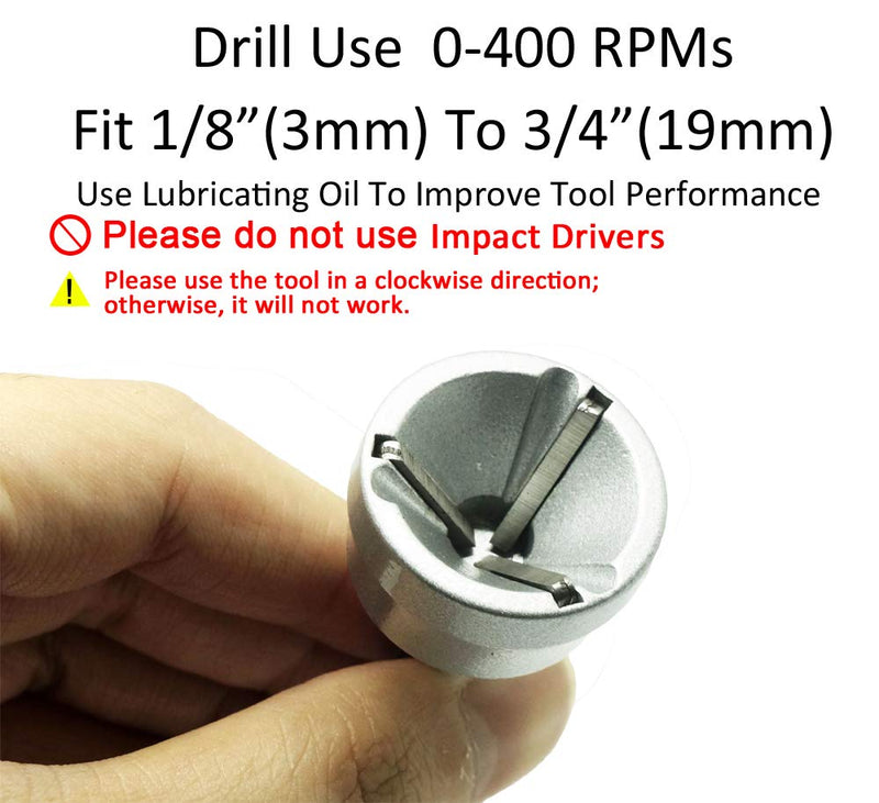 ORX PLUS TOOLS Deburring External Chamfer Tool, with HSS Blade, Deburring Drill Bit, Remove Burr Tools Quick Release Shank Fits for 1/8"-3/4"(3mm-19mm) Deburring Drill Bit 3mm-19mm / Silver