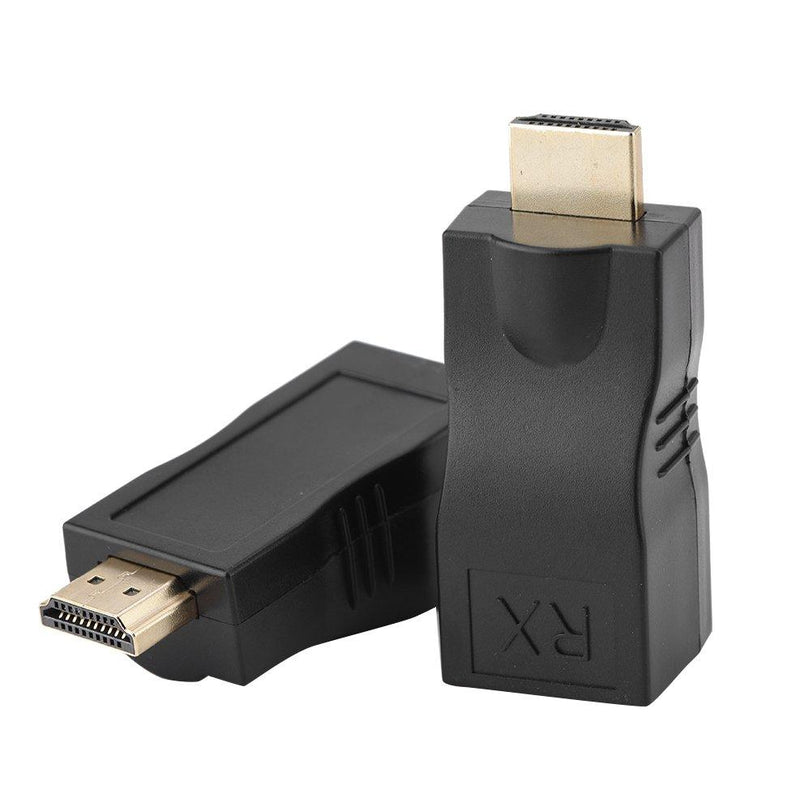 2X HDMI to RJ45 Network Cable Extender Converter Repeater Over Single 30m CAT-5e CAT6 Support HDMI1.4 3D 1080P Resolution, 4k 2k, for PS3 TV PC Projector Computer HD EVD, etc