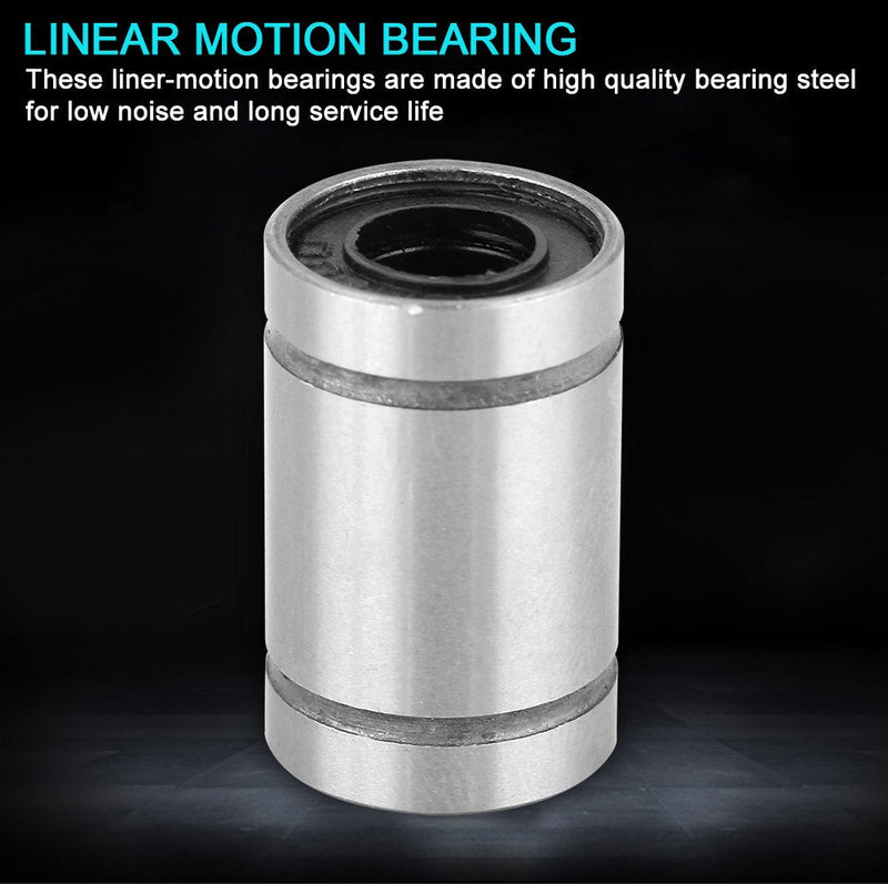 8Pcs LM6UU Linear Bearings 6mm CNC Linear Motion Ball Bearing Bushing Double Side Rubber Sealed for 3 Dimensional Printer CNC Parts