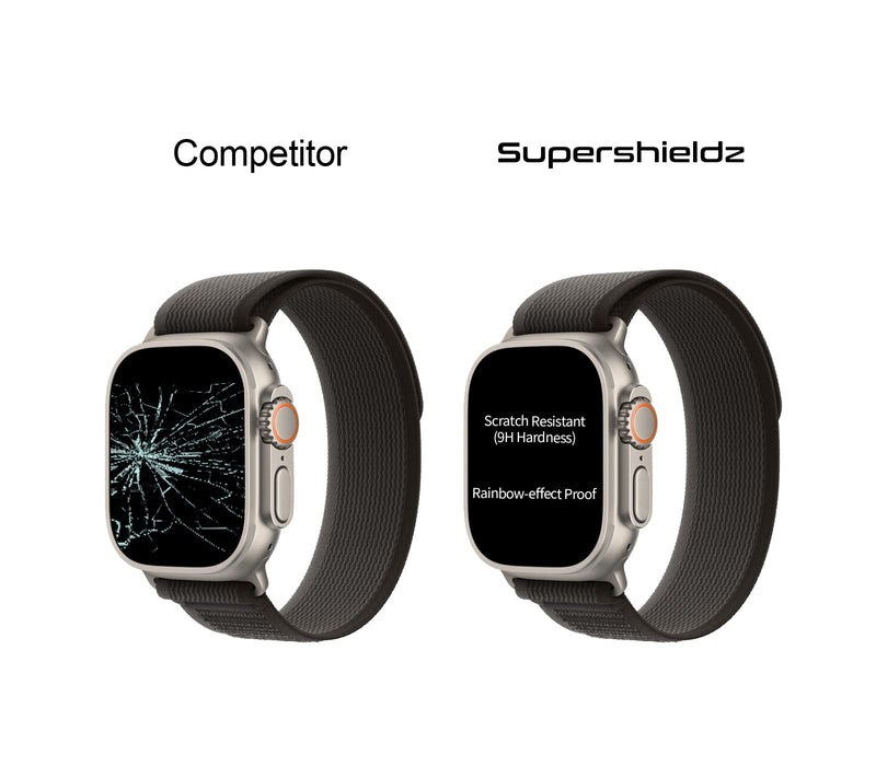 (3 Pack) Supershieldz Designed for Apple Watch Ultra 49mm Tempered Glass Screen Protector, Anti Scratch, Bubble Free