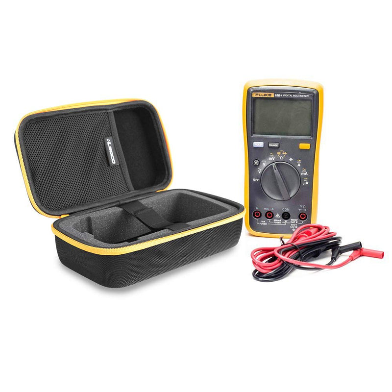 RLSOCO Carrying case for Fluke 117/115/116/114/113/177/178/179/233 Digital Multimeter and Fits for Fluke 101/106/107/ F15B+F17B+F18B+ and More(with DIY Foam)(Yellow) Yellow Zip