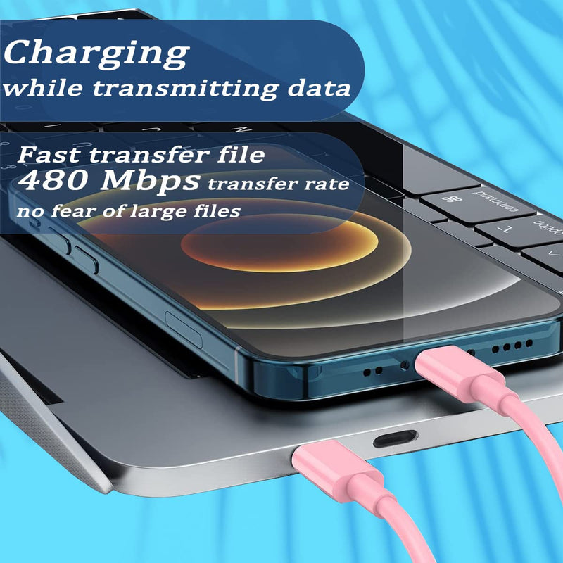 Multi USB Charging Adapter Cable Kit, USB C to Lighting Adapter Box, Conversion Set USB A & Type C to Male Micro/Type C/Lightning, Data Transfer, Card Storage, Tray Eject Pin, Phone Holder (Pink) pink
