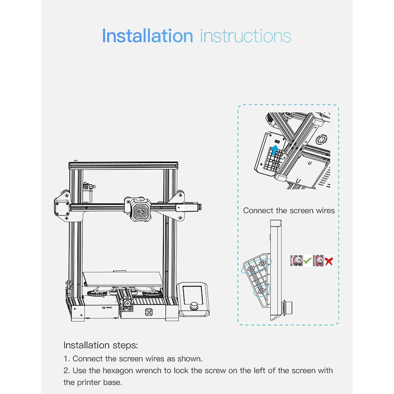 Creality Original Upgrade Ender 3 V2 Intelligent Screen Kit HD Color Screen Display Compatible with Ender-3 V2, Ender 3 pro, Ender 3 3D Printer