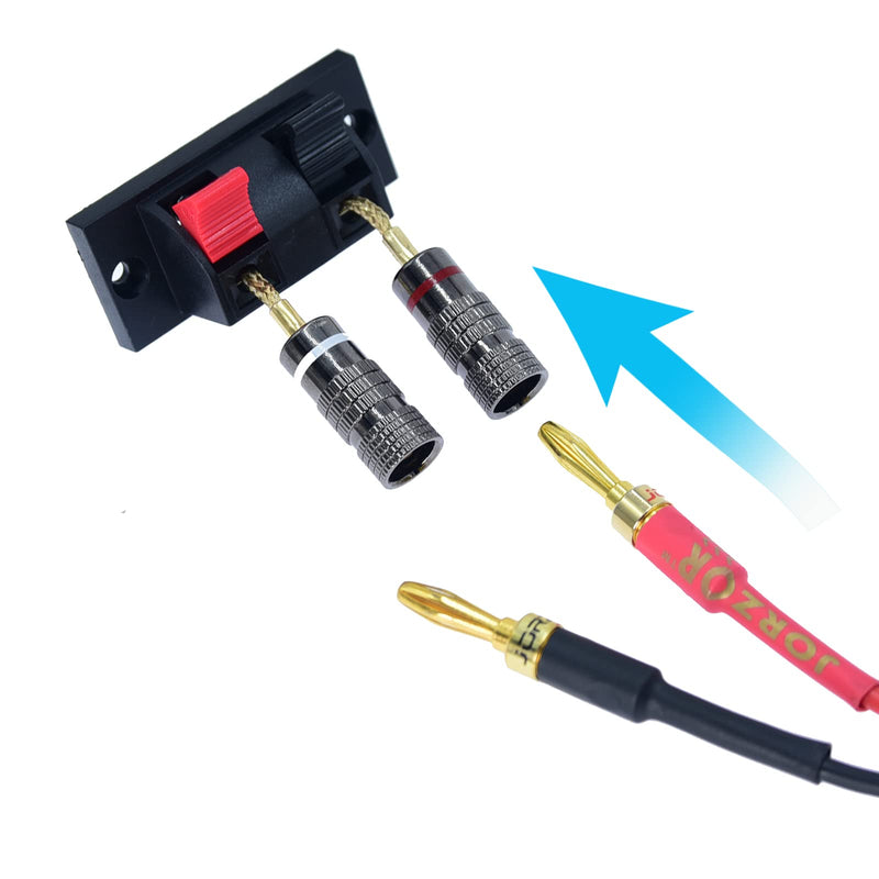 Screw-Type Connectors Deadbolt Flex Pin Banana Adapter Plug to 4mm Female Bananas Jack Center Surround Wire for Spring Loaded Speaker Terminals Inputs 4 Pack
