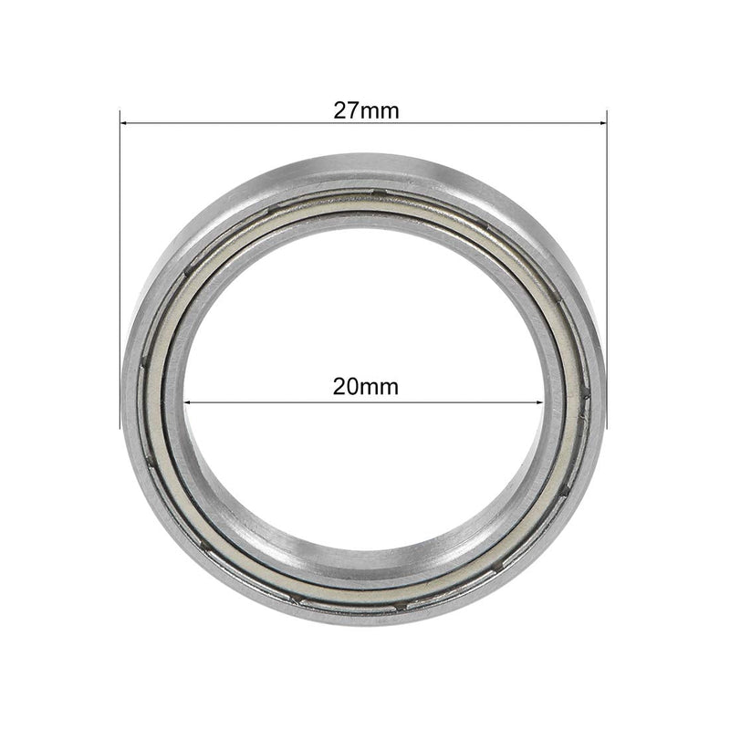 uxcell 6704ZZ Deep Groove Ball Bearing 20x27x4mm Double Shielded Chrome Steel Bearings 5-Pack