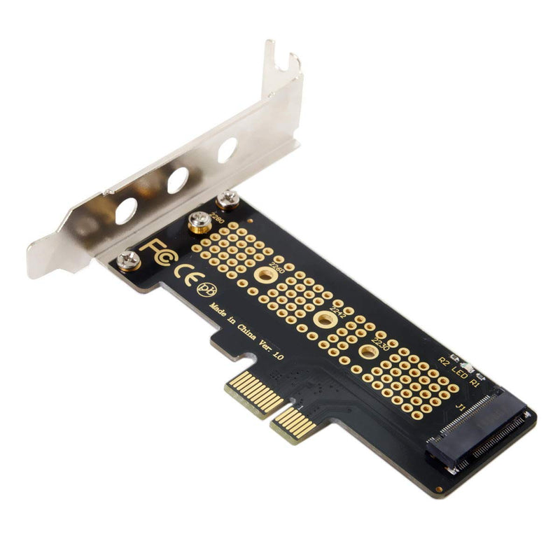 Cablecc Low Profile PCI-E 3.0 x4 Lane to M.2 NGFF M-Key SSD Nvme AHCI PCI Express Adapter Card Black 1X NVME to PCI-E 1X