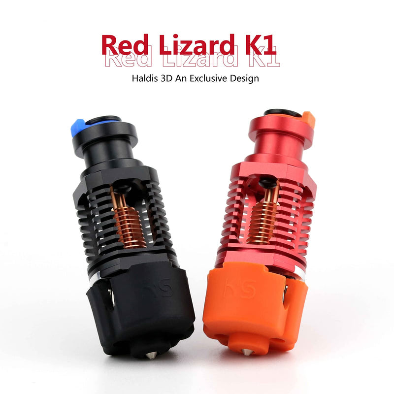 Haldis 3D Red Lizard k1 V6 Hotend, Assembled Plated Copper Hot end High Flow Rate Extrusion Head for Voron 2.4 Prusa I3 MK3 Titan BMG V2 Extruder 3D Printer Parts (Red)