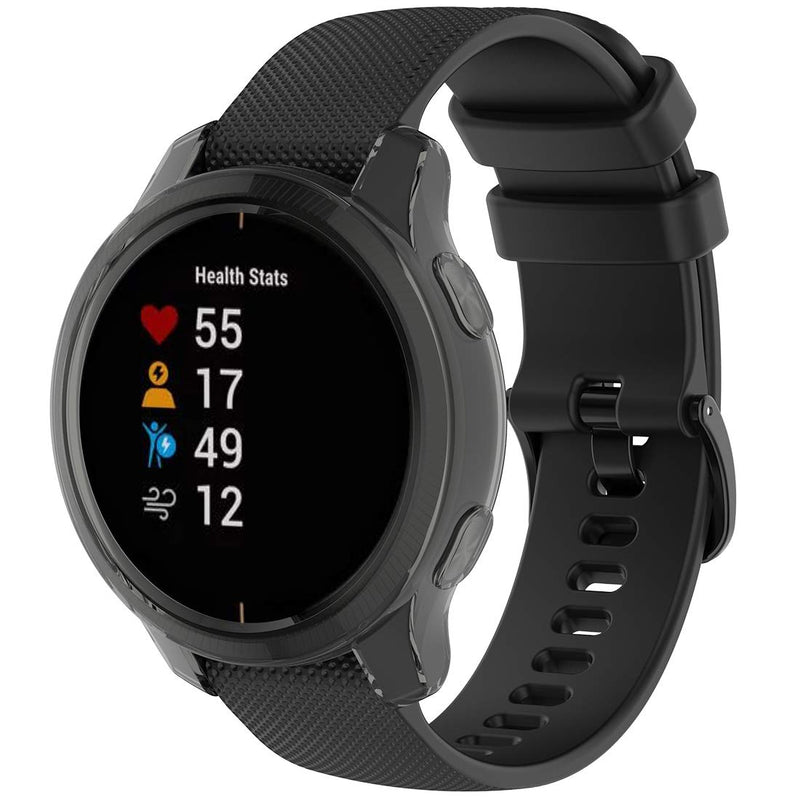 MOTONG for Garmin Venu Transparent TPU Protective Case - TPU Protective Case Cover Shell for Garmin Venu(TPU Black)