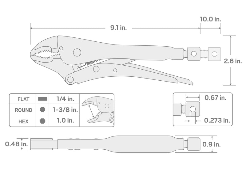 TEKTON 10 Inch Curved Jaw Locking Pliers | PLK10010 10 Inch (Individual)