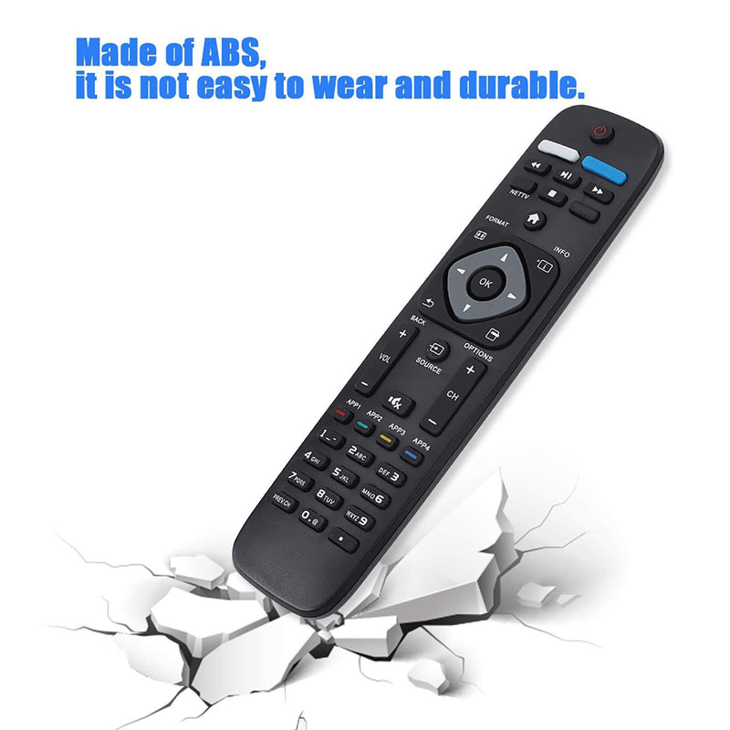 Replacement 4K UHD TV Remote Control for Philips 32PFL4902/F7 / 32PFL4902/F7B / 40PFL4901/F7 / 40PFL4901/F7B / 43PFL4901/F7 / 43PFL4901/F7B