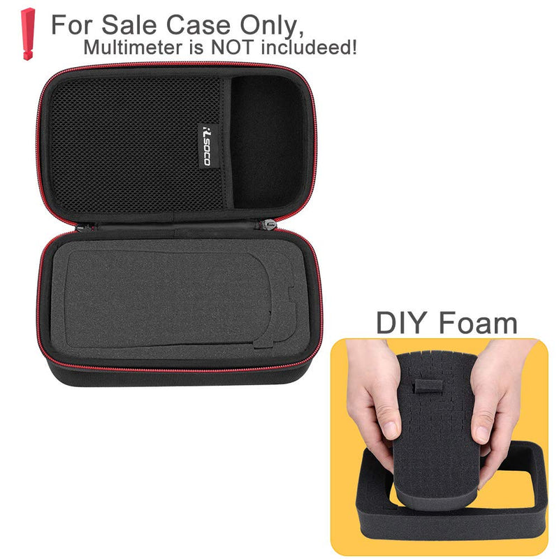 RLSOCO Carrying case for Fluke 117/115/116/114/113/177/178/179 Digital Multimeter and Fits for Fluke 101/106/107/ F15B+F17B+F18B+ and More(with DIY Foam) Red zip