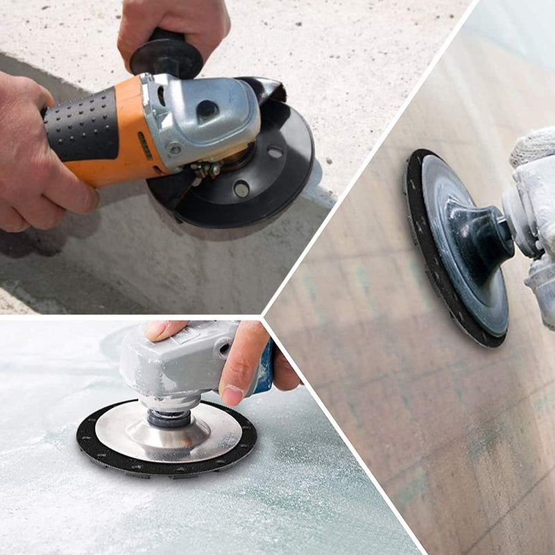 flintronic premium diamond cup wheel, 100x22.2 mm diamond cup wheel, diamond grinding plate universal, double row diamond grinding plate for concrete, natural stone, stone, masonry, angle grinder Turbo Gray 2. 100 x 22.2 mm