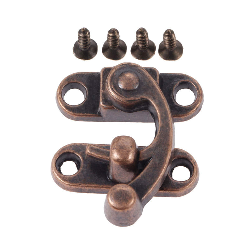 1Pair Lock Hook Clasp Vintage Hasp Hook Latch Hook Hasp for Wooden Box Suitcase Furniture Hardware,Red Copper Red Copper