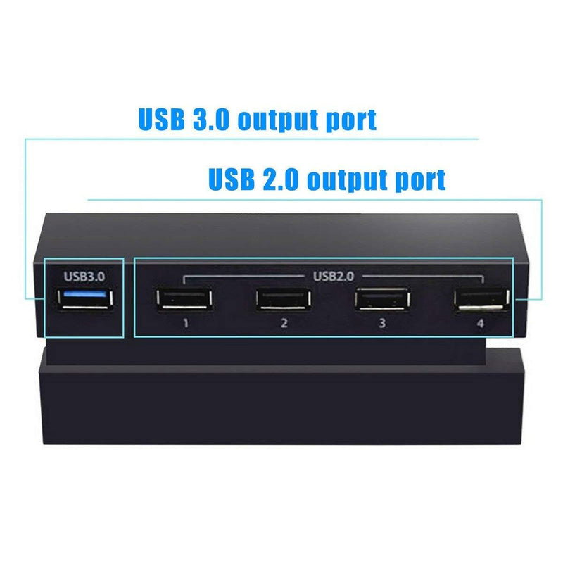 Linkstyle 5 Port HUB for PS4, USB 3.0 High Speed Charger Controller Splitter Expansion for Playstation 4 PS4 Console, Not for PS4 Slim, PS4 PRO