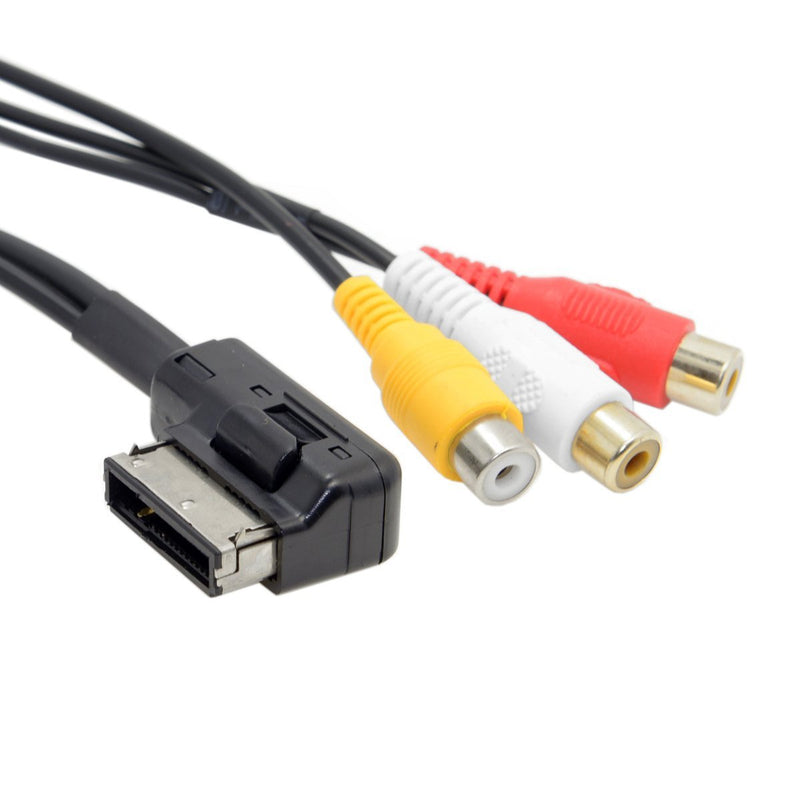 Cablecc AMI MMI to 3 RCA Audio Video Cable Female DVD Video and Audio Input Cable for Audi A1 A7 A8 VW Car