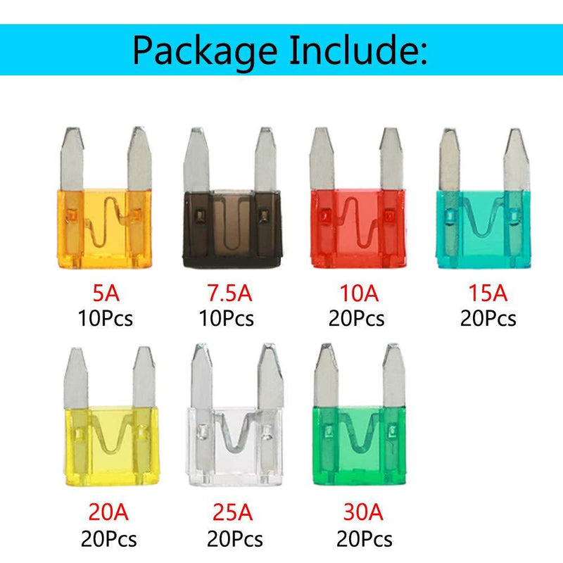 ESUPPORT 120 MIX Car Mini Standard Blade Fuse 5 7.5 10 15 20 25 30 Amp ATM APM #3