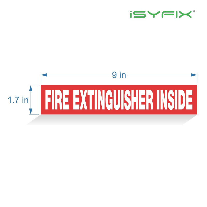 Fire Extinguisher Inside Signs Stickers – 5 Pack 9x1.7 Inch – Premium Self-Adhesive Vinyl, Laminated for Ultimate UV, Weather, Scratch, Water and Fade Resistance, Indoor and Outdoor Red