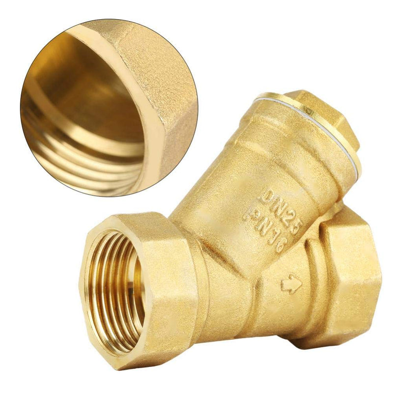 1" BSPP Y Shaped Brass Strainer Filter Valve Female Thread Connector for Water Oil Separation