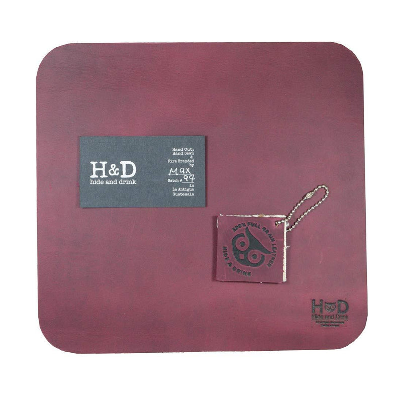 Hide & Drink, Thick Leather Durable Mouse Pad for Office/Home Essentials, Handmade :: Sangria