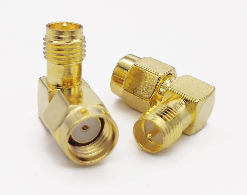 SMA Right Angle Male to Female Connector RP-SMA 90 Degree Adapter (2 Pcs) 2 Pcs