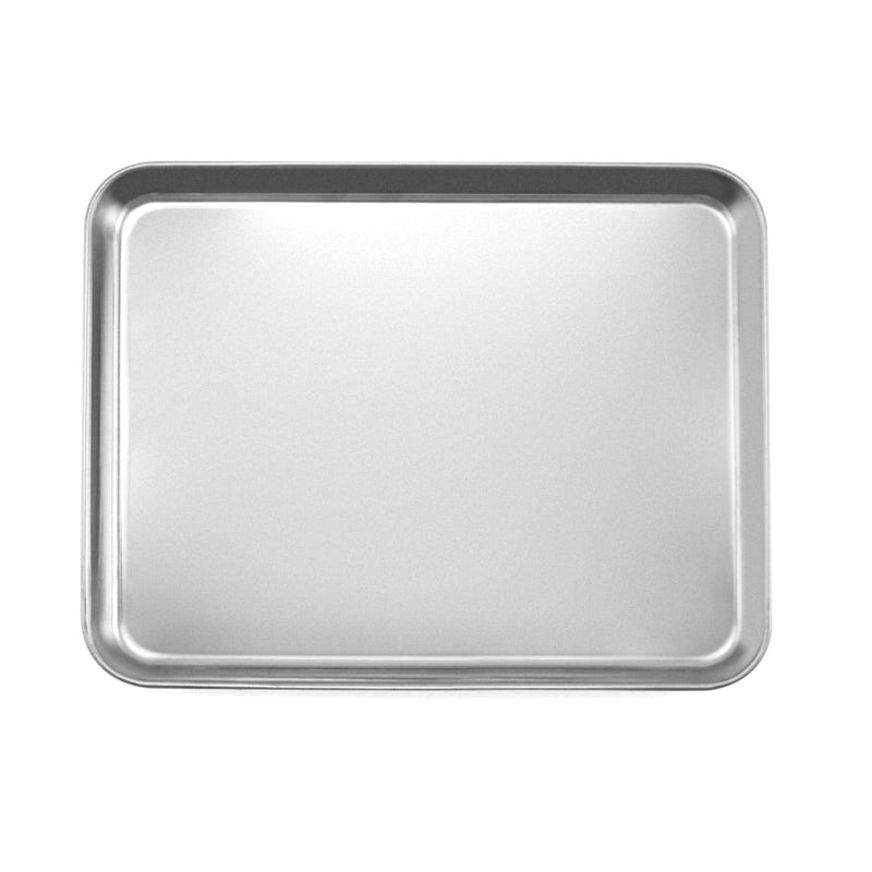 QWORK Stainless Steel Surgical Tray, Flat Bottom Tray, for Medical Instruments, Tattoo, Surgical Supplies, 12 3/16 x 9 7/16 x 1 inch, 1 Pack 12 3/16" x 9 7/16" x 1"