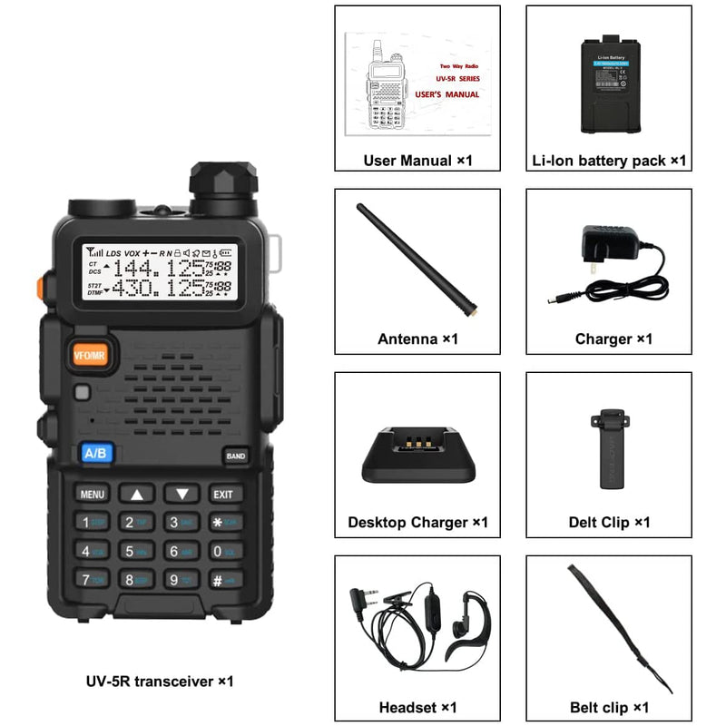 BAOFENG UV-5R Dual Band Two Way Radio (Black)