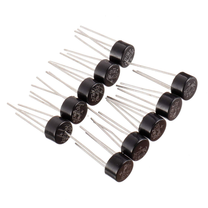 BOJACK 2W10 2A 1000V Bridge Rectifier Diodes Axial 2W10 2 Amp 1000 Volt Full Wave Electronic Silicon Diodes(Pack of 30 Pcs)