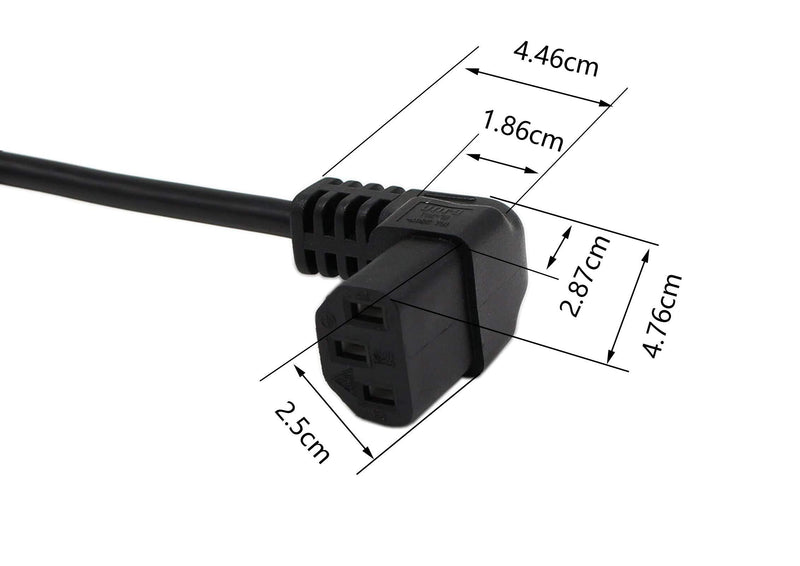 Cerrxian 16cm IEC 320 90 Degree C13 3 Pin Female to C14 3 Pin Male PDU Power Supply Extension Cord for Computer LED HDTV Monitor and Scanner