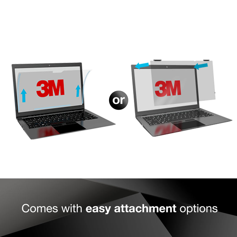 3M Privacy Filter for 13.3 Inch Widescreen Laptop, COMPLY Attachment for Flip-Share, Reversible Gloss/Matte, Reduces Blue Light, Screen Protection, 16:9 Aspect Ratio (PF133W9B) Black 13.3" Widescreen Laptop 16:9