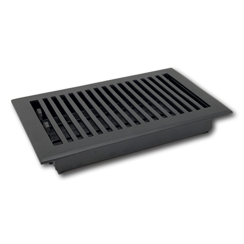 2 x 10 Cast Aluminum Contemporary Vent Cover - Black (Overall: 3.75 x 11.5) 2 x 10 (Overall: 3.75 x 11.5)