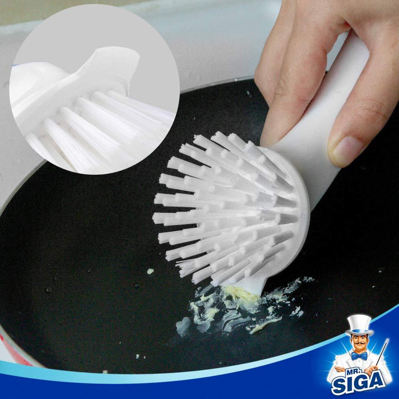 MR.SIGA Pot and Pan Cleaning Brush - Pack of 2 White & Blue - 2 Pack