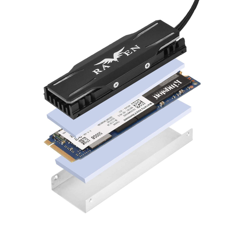 SilverStone Technology TP03-ARGB M.2 SSD Cooling kit with ARGB Lighting