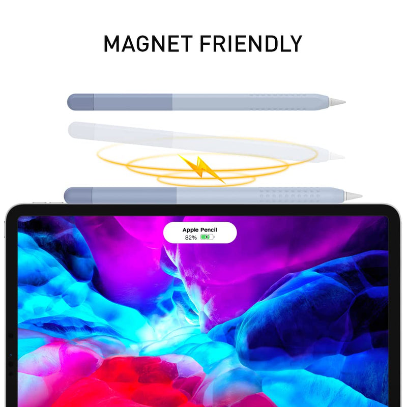 Delidigi Pencil Case Compatible with Apple Pencil 2nd Generation Case, Gradient Color Case Sleeve Silicone Cover Accessories for Apple Pencil 2nd Gen (Lavender Grey) Lavender Grey