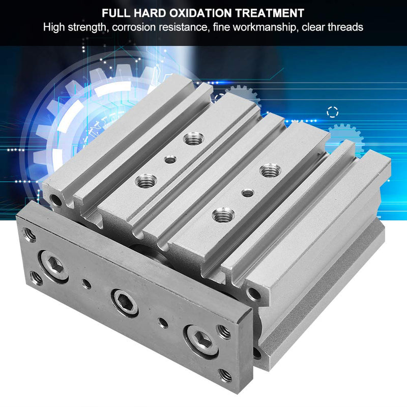 Air Cylinder MGPM20X30 3 Rod Double Action Pneumatic Cylinder 1 / 8in Thread Aluminum Alloy Pneumatic Cylinder
