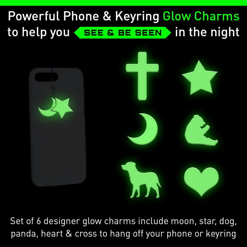 GLO-X Glow in The Dark Cellphone Charm - Keychain for Women and Men Works with All Smartphones and Tablets Including iPhone and Galaxy & Most Cases