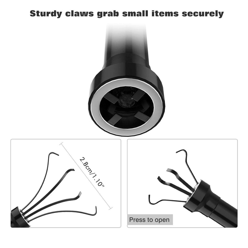 Housolution Grabber Tool Magnetic Four-claw Picker, Bendable Hose Reacher Pickup Sweeper with LED Lights, Flexible Long Handy Reaching Assist Tool for Litter Pick/Home Sink/Drain (Black) Black