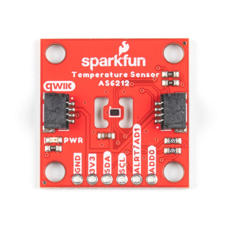 SparkFun Digital Temperature Sensor Breakout - AS6212 (Qwiic) - High Accuracy Low Power Consumption Board Small Size 1 inch by 1 inch Footprint Configurable Alert pin 8 Selectable I2C addresses