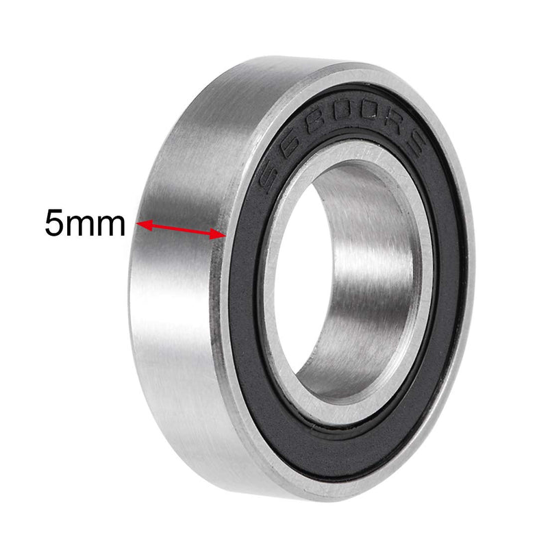 uxcell S6800-2RS Deep Groove Ball Bearings 10mm x 19mm x 5mm Double Sealed 440C Stainless Steel 5pcs